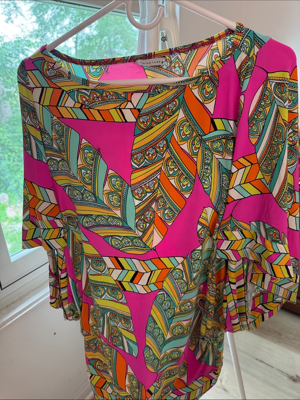 Trina Turk Bright Pink Multicolor Printed Women’s Swim Coverup